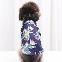 Dog Cat Shirt / T-Shirt Palm Leaf Fashion Casual / Sporty Casual / Daily Dog Clothes Puppy Clothes Dog Outfits Breathable White Red Pink Costume for Girl and Boy Dog Cotton XS S M L XL XXL miniinthebox - thumbnail