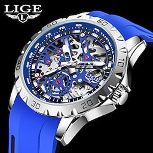LIGE Men Quartz Watch Sports Fashion Wristwatch Analog Luminous Stopwatch Calendar Chronograph Silicone Gel Watch miniinthebox