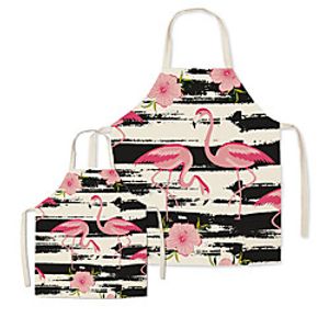 Mommy and Me Flamingo Striped Print Aprons Lightinthebox