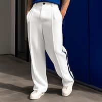 Men's Dress Pants Trousers Suit Pants Patchwork Front Pocket Straight Leg Color Block Comfort Business Daily Holiday Fashion Chic Modern Black White miniinthebox