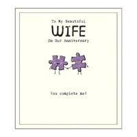 Pigment Etched Puzzle Wife Complete Me Greeting Card (17.6 x 16cm)