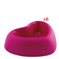 Georplast That's Amore Plastic Pet Bowl Large - Pink (Pack of 6)