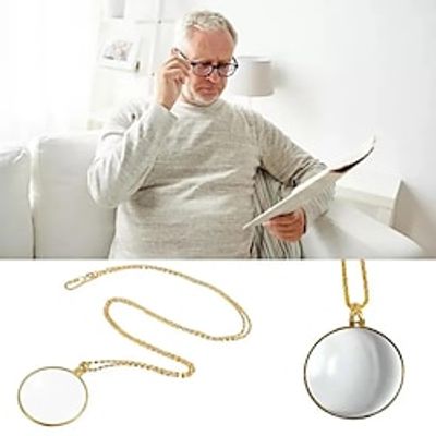 Decorative Monocle Necklace with 5x Magnifier Magnifying Glass Pendant Gold Silver Plated Chain Necklace for Women Jewelry Gift Lightinthebox