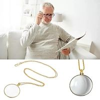 Decorative Monocle Necklace with 5x Magnifier Magnifying Glass Pendant Gold Silver Plated Chain Necklace for Women Jewelry Gift Lightinthebox - thumbnail