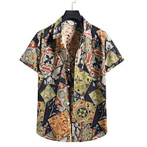 Men's Shirt Floral Short Sleeve Casual Tops Tropical Hawaiian A miniinthebox