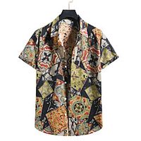 Men's Shirt Floral Short Sleeve Casual Tops Tropical Hawaiian A miniinthebox - thumbnail