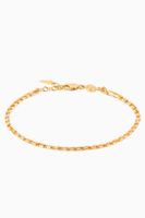 Box Link Double Chain Bracelet in 18kt Gold-Plated Sterling Silver - thumbnail