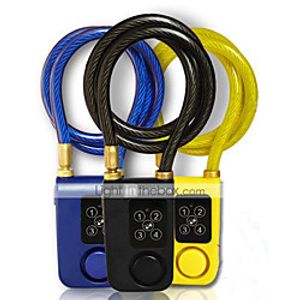 wireless anti-theft vibration alarm lock 115db bicycle bike motorcycle security lock with steel cable keyless password or remote control for lock/unlock ip55 for indoor amp; outdoor use (blue) miniinthebox