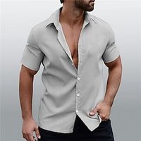 Men's Shirt Graphic Prints Turndown Black Gray Street Casual Short Sleeves Button-Down Print Clothing Apparel Fashion Streetwear Designer Soft miniinthebox - thumbnail