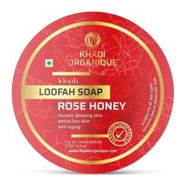 Khadi Organique Rose & Honey Loofah Soap 125G