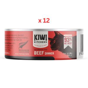 Kiwi Kitchens Grass Fed Beef Dinner Canned Wet Cat Food 85G Pack Of 12