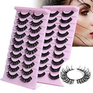 Eyelash Extensions 20 pcs Professional Level Fashionable Design Women Natural Curly Extra Long Fiber Wedding Halloween Party  Evening Full Strip Lashes Thick Natural Long - Makeup Daily Makeup Lightinthebox