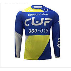 CAWANFLY Men's Long Sleeve Cycling Jersey Winter BlueYellow Bike Top Mountain Bike MTB Road Bike Cycling Quick Dry Breathable Sports Clothing Apparel  Micro-elastic Lightinthebox
