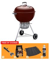 Weber Original Kettle Crimson Charcoal Grill - 22 inch with AED 249 worth of 4 Free Accessories