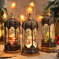 Christmas Lantern Rotating Scene Musical Christmas Snow Globe Lantern Retro Hexagon Christmas Tree  and Nutcracker LED Christmas Night Light Lightinthebox - thumbnail