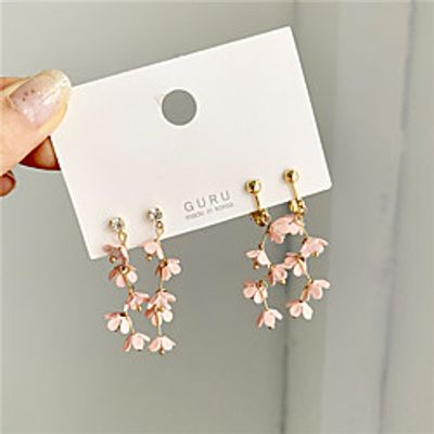 s925 silver needle korean temperament pink girl heart long flower fairy earrings petals tassel earrings female 948 Lightinthebox