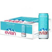 Evian Sparkling Natural Mineral Water Can 330 ml x 24 Carton