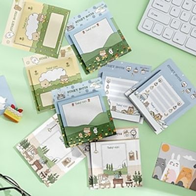 4 pcs Sticky Notes 7.67.6 inch Colorful Paper Lined Cute Self-adhesive Post It Notes for School Office Student miniinthebox