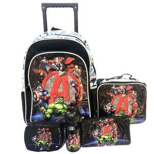Marvel Avengers 5n1 Set, 16" Trolley, Lunch Bag, Pencil Case, Lunch Box, Squeeze Bottle