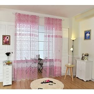 1 Panel Floral Printed Sheer Window Curtains Elegant Window Voile PanelDraperiesTreatment Rod Pocket for Bedroom Children Living Room Yard Kitchen Lightinthebox