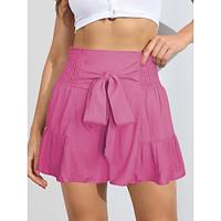 Women's Shorts Polyester Plain Black Pink Casual Daily Short Going out Weekend Summer Lightinthebox