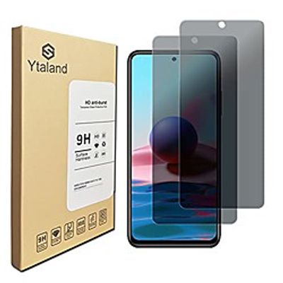 ytaland privacy screen protector for xiaomi redmi note 10  note 10s, [2 pack] anti spy anti peep bubble-free tempered glass Lightinthebox