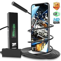 Endoscope Inspection Camera with Light for iPhone Android - WiFi Snake Camera Sewer Pipe - USB Fiber Optic Mechanic Engine Scope - Wireless Flexible Cell Phone Endoscopic Drain Borescope Led miniinthebox