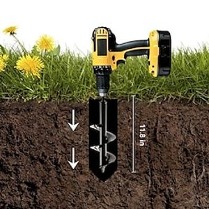Auger Drill Bit Garden Spiral Hole Drill,Easy Planter Bulb  Bedding Plant Augers -Earth Auger Bit Post Or Umbrella Hole Digger For 38 Hex Drive Drill Lightinthebox