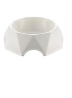 Pets Club Diamond Shape Pet Bowl white For Cat & Dog - 15.6X15.6X4.8Cm