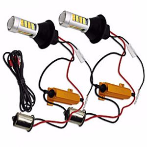 2Pcs BA15S BAU15S 1156 T20 7440 LED Switchback DRL Turn Signal Lamp 12V 42 SMD 2835 Auto Daytime Driving Light Decoder Lightinthebox
