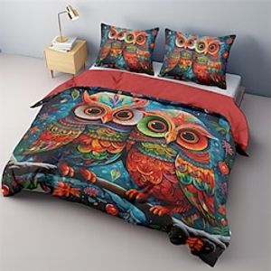 Owl Bed Duvet Cover Bedding Set 2-Piece Set 3-Piece Soft Short Plush Set  Ultra Soft Comforter Set Lightinthebox