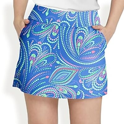Women's Tennis Skirts Golf Skirts Breathable Quick Dry Moisture Wicking Tennis Clothing Golf Apparel Regular Fit 2 in 1 Golf Tee Pocket Printed Summer Tennis Golf Pickleball miniinthebox