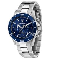 Maserati Competizione 43Mm Chr Blue Dial Br Ss Men'S Watch