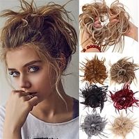 Synthetic Hair Bun Ponytail Hair Extension Scrunchie Curly Wavy Hair Pieces For Women Lightinthebox - thumbnail