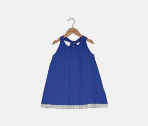 Toddler Girls Sleeveless Dress  Blue/White