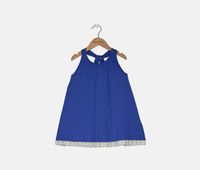 Toddler Girls Sleeveless Dress  Blue/White - thumbnail