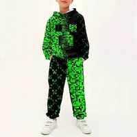 Boys 3D Geometric Hoodie  Sweatpants Set Long Sleeve 3D Printing Spring Fall Active Fashion Cool Polyester Kids 3-12 Years Hooded Outdoor Street Vacation Regular Fit Lightinthebox - thumbnail