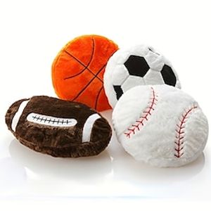 1pc Soft Stuffed Sport Theme Pillow - Perfect For Kids' Room Decoration - Includes Baseball Football And Basketball Plush Pillows Round 35x35cm(14x14) miniinthebox