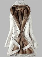 Casual Warm Plush Detachable Hooded Coat