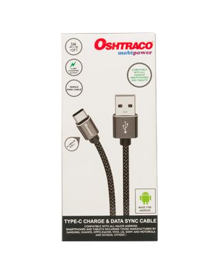 Oshtraco Type-C Charge & Data Sync Cable 3 Meter OTC USB