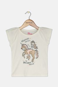 Toddlers Baby Girls Mermaids Are Real Tops  Ivory Combo