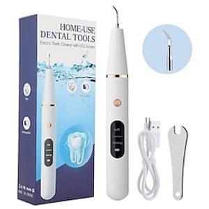 USB Sonic Teeth Cleaning Kit With LED Screen LED Light, Plaque Remover For Teeth With Oral Mirror, 2 Cleaning Heads, 3 Dental Probe 3 Modes Dental Care Teeth Cleaner, Waterproof Electric Tooth Cleaner Home Whitening Tools Safe Lightinthebox
