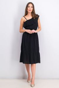 Womens Asymmetrical Dress  Black