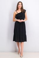 Womens Asymmetrical Dress  Black - thumbnail