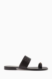 Orlando Sandals in Crocodile-Embossed Leather