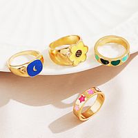 Ring Fancy Gold Alloy Moon Heart Flower Stylish Simple Unique Design 1pc One Size  Star Lightinthebox - thumbnail