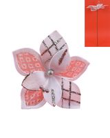 Homesmiths Christmas Velvet Flower Stem with White Embroidery