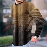 Men's Pullover Sweater Jumper Knitwear Ribbed Knit Knitted Print Gradient Crew Neck Fashion Streetwear Daily Wear Vacation Clothing Apparel Fall  Winter Khaki Gray S M L Lightinthebox - thumbnail
