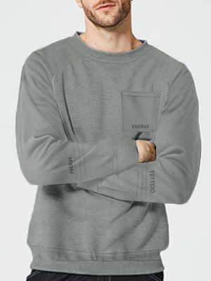 Men Autumn Casual Fashion Letter Print Round Neck Pullover Sweatshirt Men Autumn Casual Fashion Letter Print Round Neck Pullover Sweatshirt