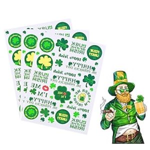 Irish Clover Scallion Powder Tattoo Sticker St. Patrick's Day Carnival Party Decorations Waterproof Tattoo Sticker Lightinthebox